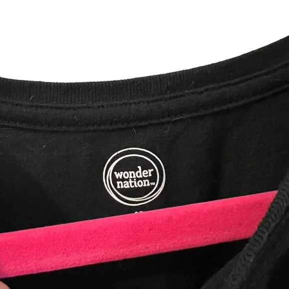 Wonder Nation Plain Black Girls Long Sleeve T Shirt Medium Size 7-8 Basic Casual - Picture 3 of 3